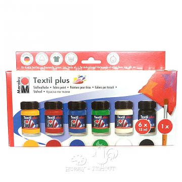 Barva na textil Marabu Plus - sada 6 ks na tmavý textil