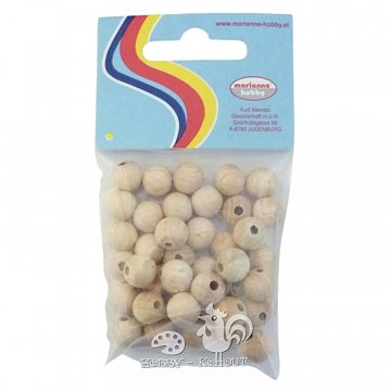 Dřevěné korálky 10 mm přírodní - 40 ks