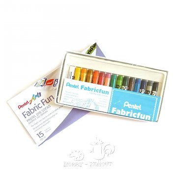 Voskovky na textil Pentel 15 ks