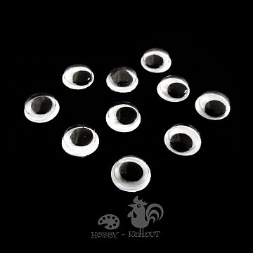 Oči kulaté 8 mm / 10 ks