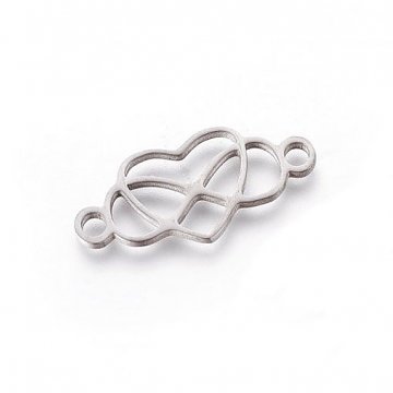 CHIR přívěsek spojovací - srdce, nekonečno 23x10mm