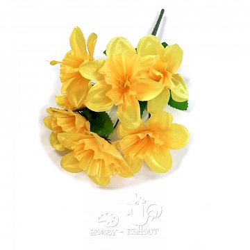 Dekorace - narcisky 7 květů svazek 29 cm doprodej