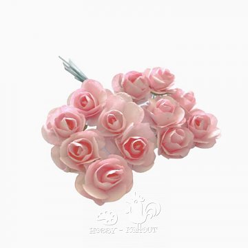 Drobné mini růžičky 2 cm - svazek 12 ks růžové