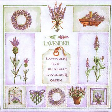 Ubrousek na decoupage - vzor 0115 levandule 25x25 cm