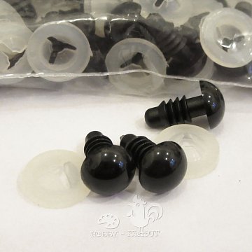 Oči bezpečnostní kulaté černé 10 mm / 2 ks