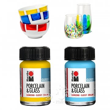 Barvy na porcelán a sklo Marabu - sortiment:
