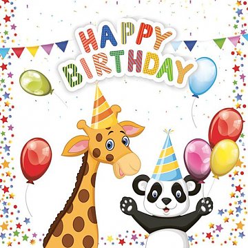 Ubrousek na decoupage - Happy birthday