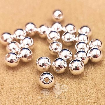 Korálky plast 8 mm - stříbrné lesklé 10 ks