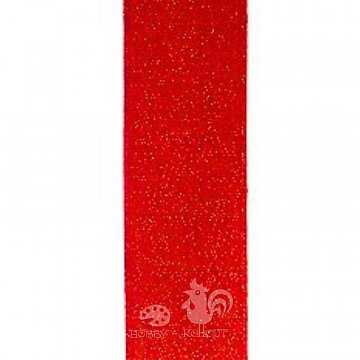 Stuha atlasová metaloplast 24 mm - 1 m červená&nbsp;