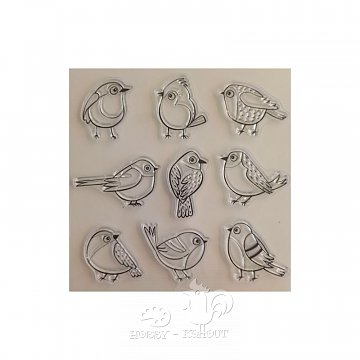 Razítko silikon 14x14 cm Ptáčci