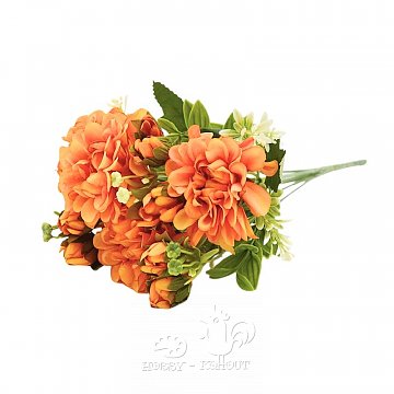 Chryzantéma 7 květů 30 cm - kytice oranžová