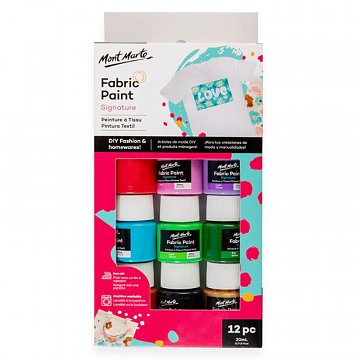 Barvy na textil Mont Marte - sada 12 x 20 ml