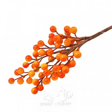 Dekorace - bobule oranžové větvička 32 cm