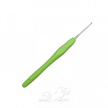 Háček kovový vel. 2 mm - silikonová rukojeť zelená