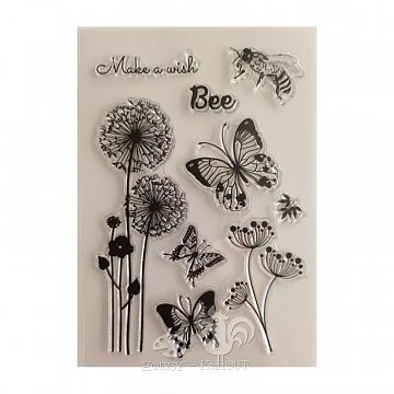 Razítko silikon 11x15 cm Pampelišky a motýlci