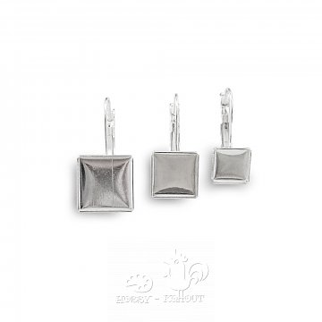 Náušnice lůžko pár - čtverec 10x10mm, doprodej