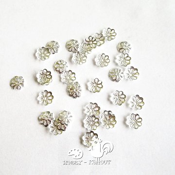 Kaplík kytička 7x1 mm 1,6 g / 50 ks stříbro