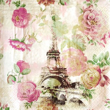 Ubrousek na decoupage - vzor 1801 Paříž, růže
