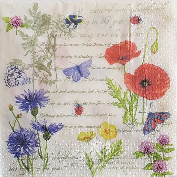 Ubrousek na decoupage - vzor 0401 máky, poslední 1 ks