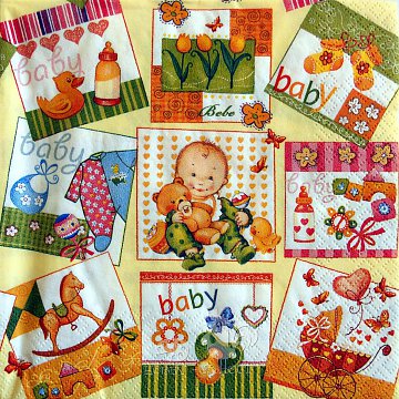 Ubrousek na decoupage - vzor 1101 dětské baby