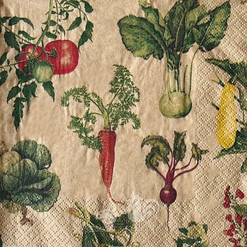 Ubrousek na decoupage - vzor 0715 zelenina natur