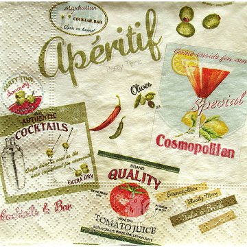 Ubrousek na decoupage - vzor 3050 drink 25x25cm
