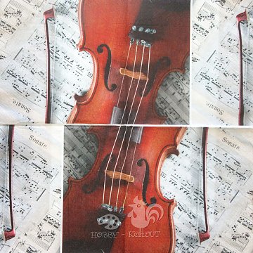 Ubrousek na decoupage - vzor 3205 hudba, noty