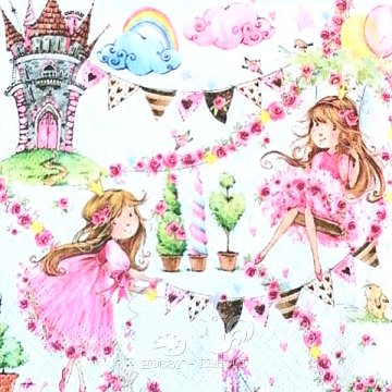 Ubrousek na decoupage - vzor 1007 princezny