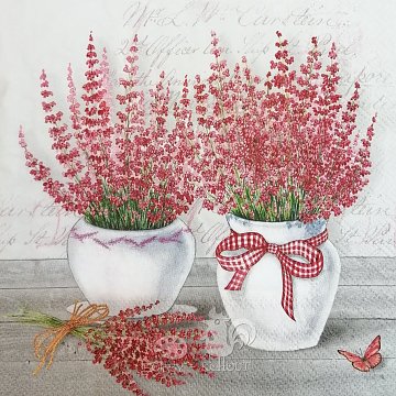 Ubrousek na decoupage - vzor 0118 levandule, dvě vázy