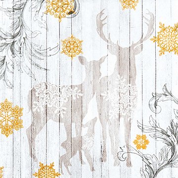 Ubrousek na decoupage - vzor 2659 jelen, laň, zima