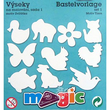 Šablony papírové výseky - 10 ks Zvířátka