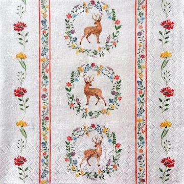 Ubrousek na decoupage - vzor 3409 jelen, lidové motivy