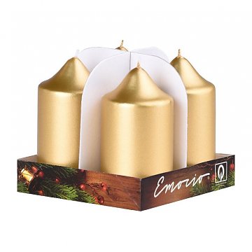 Svíčky adventní metalické 4 ks zlaté