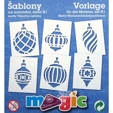 Šablony papírové - 6 ks Vánoční ozdoby