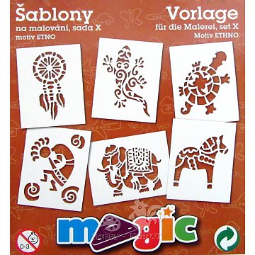 Šablony papírové - 6 ks Etno