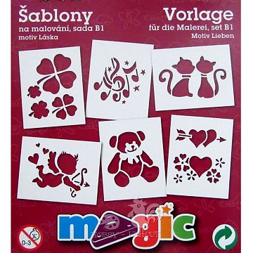 Šablony papírové - 6 ks Láska