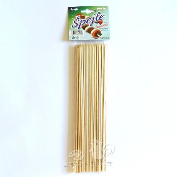 Špejle dřevěné hrocené 20 cm / 100 ks
