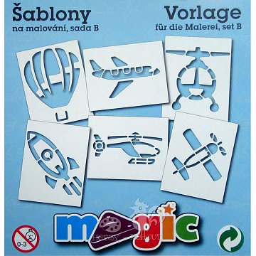 Šablony papírové - 6 ks Letadla