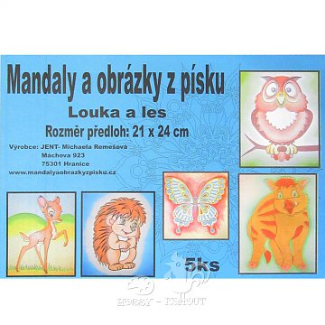 Obrázky z písku 5 ks - Louka a les