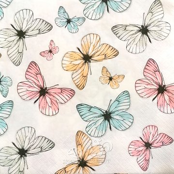 Ubrousek na decoupage - vzor 1705 motýli