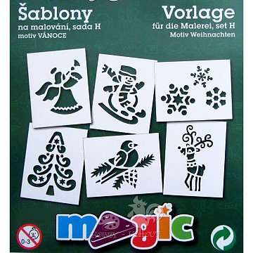 Šablony papírové - 6 ks Vánoce