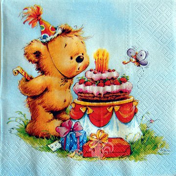 Ubrousek na decoupage - vzor 3705 medvěd