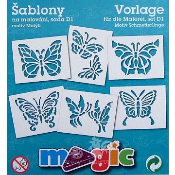 Šablony papírové - 6 ks Motýli