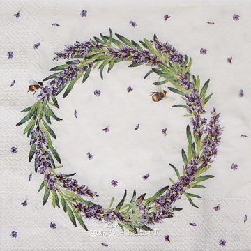 Ubrousek na decoupage - vzor 0103 levandule, věnec