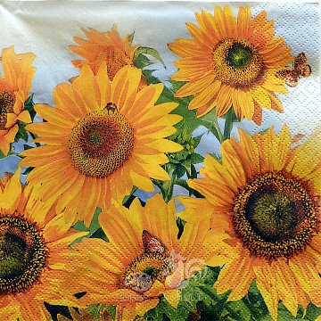 Ubrousek na decoupage - vzor 0302 slunečnice