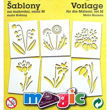 Šablony papírové - 6 ks Květy