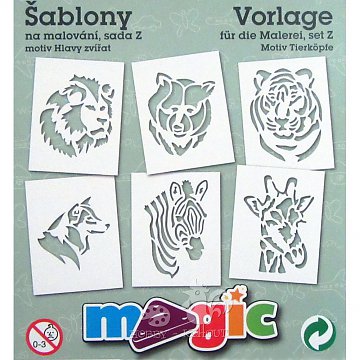 Šablony papírové - 6 ks Zvířata ZOO