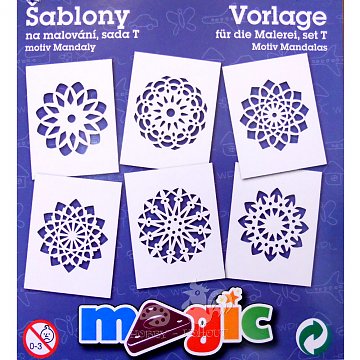 Šablony papírové - 6 ks Mandaly