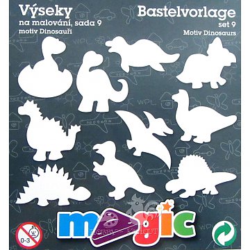 Šablony papírové výseky - 10 ks Dino