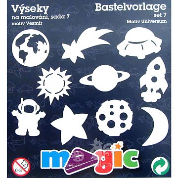 Šablony papírové výseky - 10 ks Vesmír